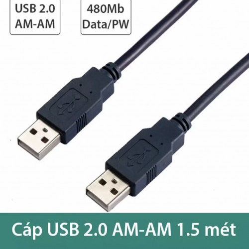 Cáp 2 đầu USB dương màu đen 1.5m